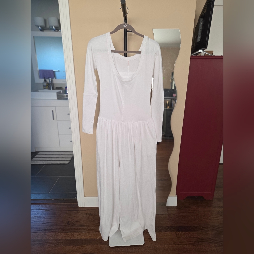 FP Movement by Free People Hot Shot White Wideleg Jumpsuit